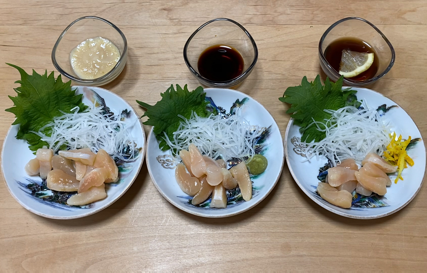 アコヤ貝柱のお刺身